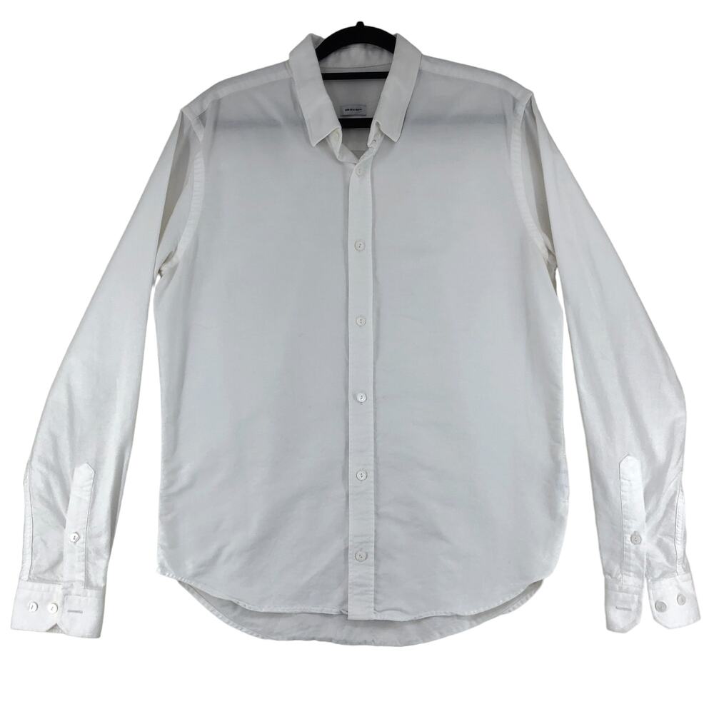 Son of a Tailor Mens Size S Button Front Shirt White 100% Organic Cotton